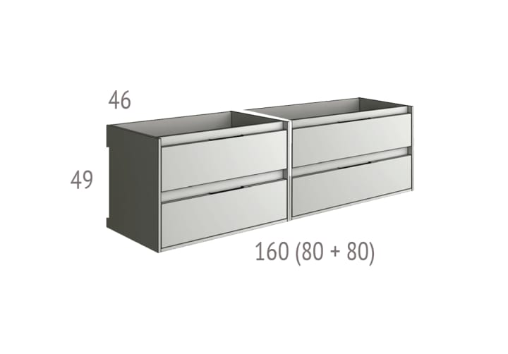 Mueble de baño con encimera de madera Boston Bruntec croquis 3