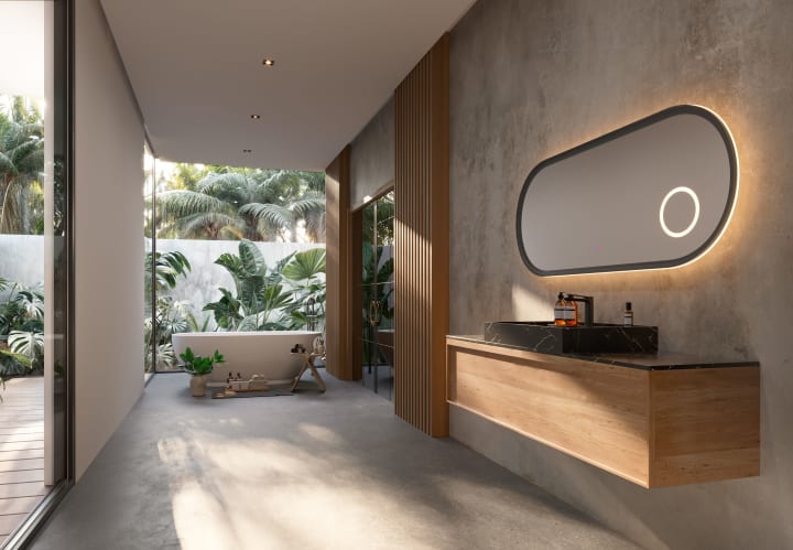 Miroir de salle de bain LED avec éclairage Rimini Ledimex environnement 11