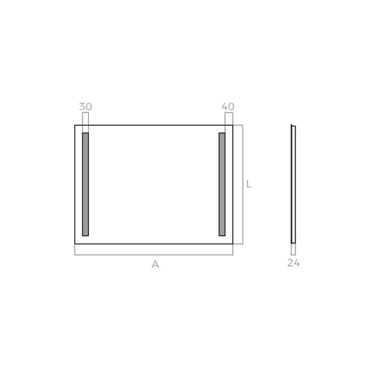 Miroir de salle de bains avec éclairage LED Liberty Bruntec principal 2
