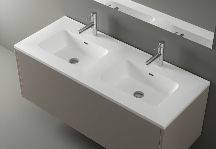 Ensemble de meubles de salle de bain en bois massif palilleria Horizontal Alpes 7 Bruntec détail 4
