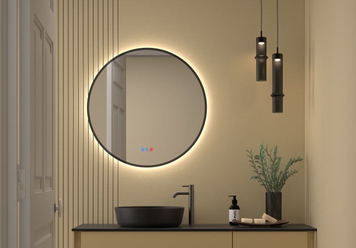 Miroir de salle de bains avec éclairage LED Atria Bruntec principal 4