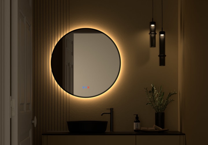 Miroir de salle de bains avec éclairage LED Atria Bruntec principal 3