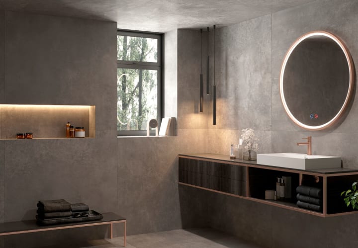 Miroir de salle de bains avec éclairage LED París Ledimex environnement 8