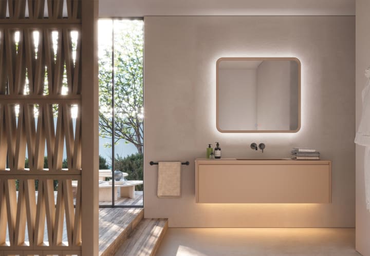 Miroir de salle de bains avec éclairage LED Duomo Ledimex environnement 10
