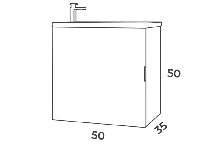 Ensemble de meubles de salle de bains profondeur réduite de 35 cm Petit Campoaras croquis 6