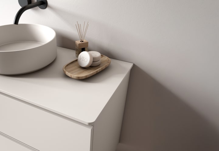 Meuble de salle de bains avec plan de toilette MFD hydrofuge Box Viso détail 1