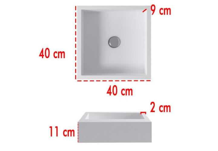 Vasque à poser Quadro Bruntec croquis 2