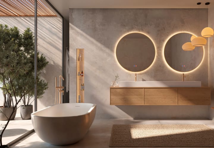 Miroir de salle de bains avec éclairage LED Fun Ledimex environnement 5