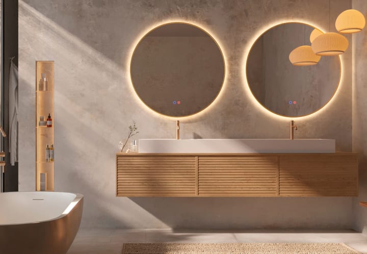 Miroir de salle de bains avec éclairage LED Fun Ledimex principal 2