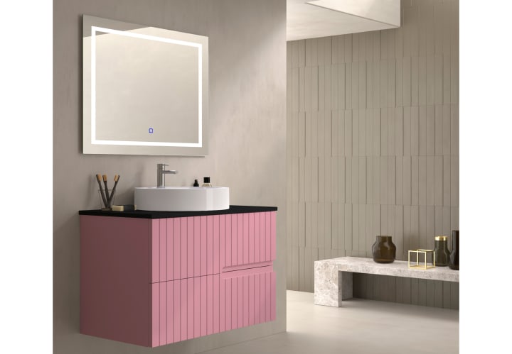 Meuble de salle de bain avec comptoir en pierre compacte noir Ebi Bruntec couleurs principal 9