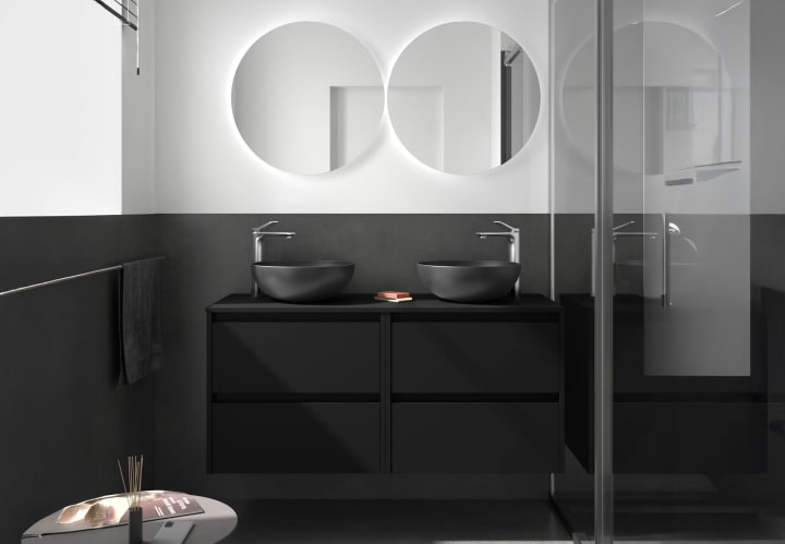 Meubles de salle de bains avec plan de toilette en bois Noja Salgar principal 3
