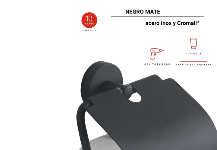 Portarrollo de baño con tapa Eros Gedy detalle 2