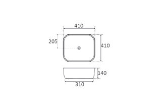 Lavabo sobre encimera Voe Bruntec croquis 2