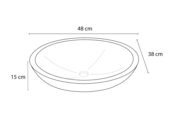 Lavabo de mármol natural Bol Bruntec croquis 2