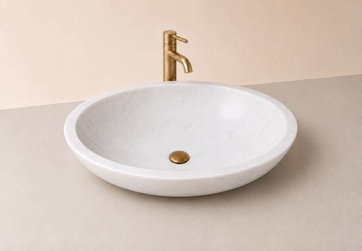Lavabo de mármol natural Bol Bruntec detalle 1