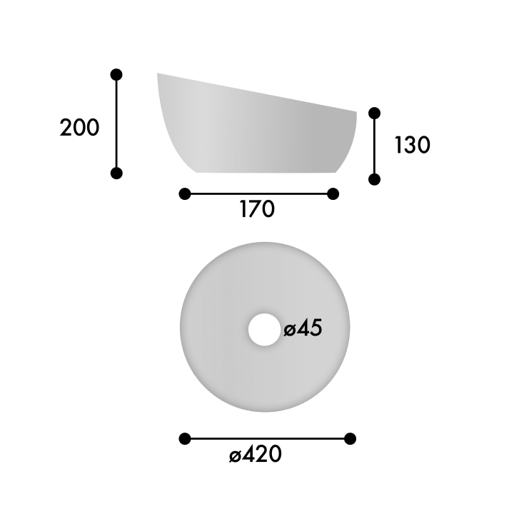 Lavabo sobre encimera Adwa Nature ArtandBath croquis 2