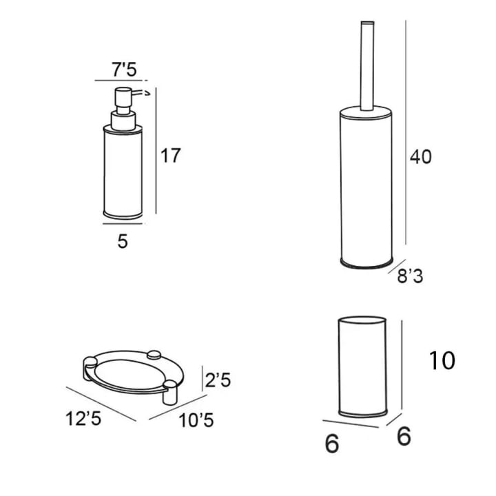 Conjunto de accesorios de baño Luxor Manillons Torrent croquis 5