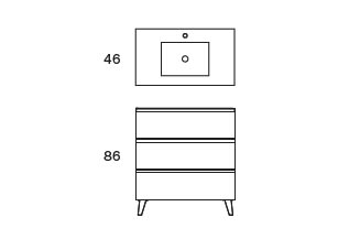 Conjunto mueble de baño Granada Viso croquis 13