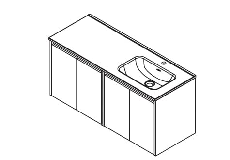 Conjunto mueble de baño Noja Salgar croquis 13