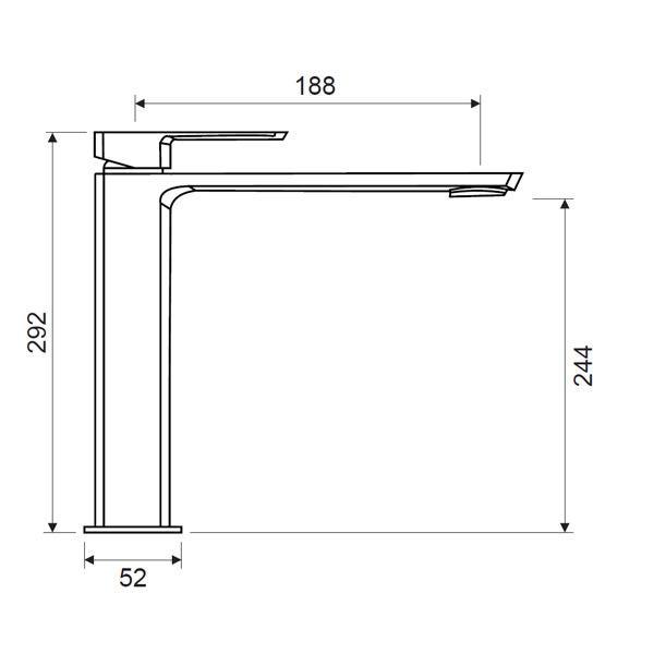 Robinet de lavabo Yanet Lluvibath croquis 3