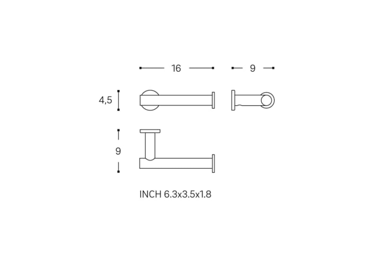 Porte-rouleau Architect Cosmic sans couvercle croquis 5
