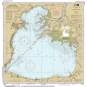 Nautical Charts On Canvas Great Lakes Authentic Fine Art Noaa Nautical Charts Canvas Chart