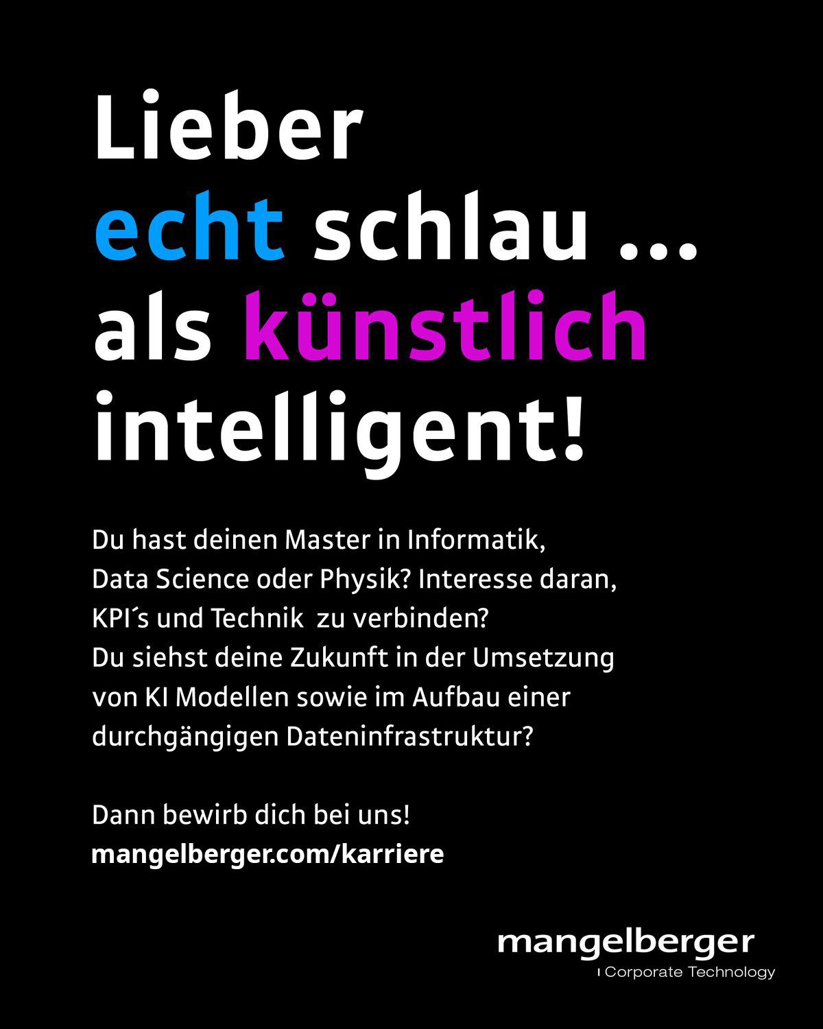 Du denkst in Daten, liebst Technik, und KI ist dein Ding? 🤖
Passt perfekt!
#AI #DataLovers #TechCareer #MachineLearni