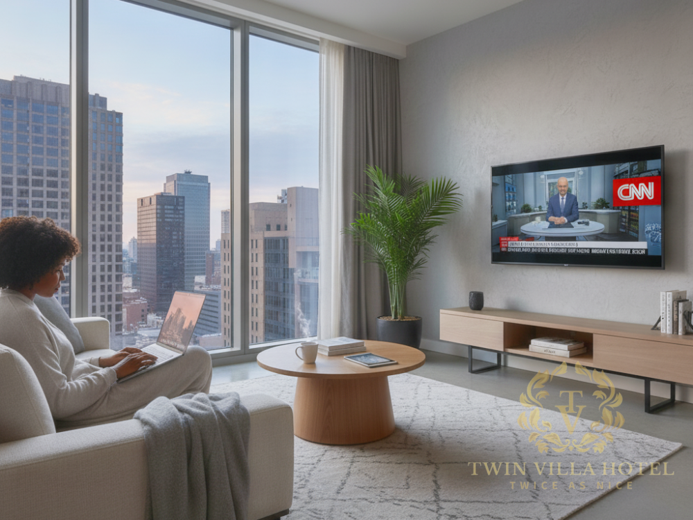 Connectivity & Tech Free Wi-Fi, TV with cable, 24/7 power supply at twin villa hotel in twin villa hotel, majek, sangotedo, eti-osa lagos state nigeria