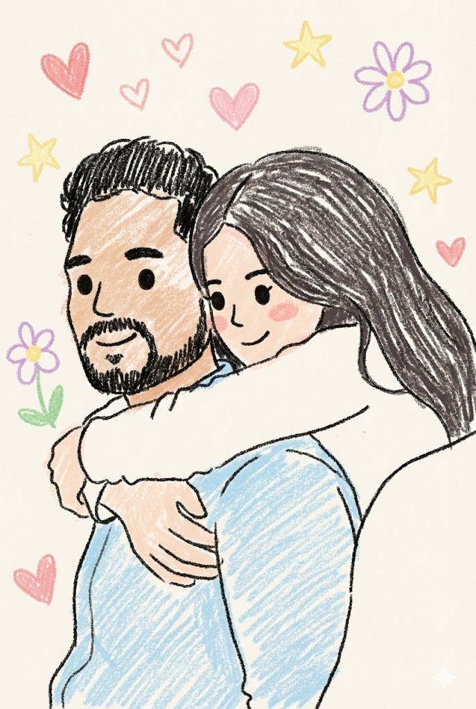 Use the uploaded image strictly as the identity reference. Preserve the same person, facial structure, hairstyle, age, gender, body proportions, and likeness exactly. Do not add or remove any person. Do not change identity. Convert the subject into an ultra-cute kindergarten-style crayon doodle illustration.
Illustration Style:
Hand-drawn kindergarten doodle made with crayons and soft colored pencils. Lines should be thick, rounded, uneven, and slightly shaky, like a small child’s drawing. Outlines are imperfect, playful, and soft, never sharp or clean.
Color & Texture:
Bright pastel crayon colors with soft, chalky texture. Flat coloring with visible crayon grain and overlapping strokes. Colors may go slightly outside the lines to enhance the childlike feel. No realistic gradients; only simple color fills and soft watercolor-like blobs.
Facial Features:
Very simple and adorable facial features. Big round dot eyes, tiny curved smile, minimal or no nose. Cheeks can have soft pink crayon circles. Expression should feel innocent, happy, and friendly.
Proportions & Form:
Chibi-like doodle proportions — large head, small rounded body, short arms and legs. Hands and feet are simple mitten or oval shapes. Anatomy should look intentionally naive and cute.
Shading & Lighting:
No realistic lighting. No depth or shadows. If needed, add light pastel crayon scribbles under the character for grounding only.
Mood & Atmosphere:
Sweet, cozy, wholesome, and joyful. Feels like an illustration from a nursery book or a child’s school drawing. Very warm and comforting emotional tone.
Background:
Simple doodle background with crayon-drawn clouds, sun, stars, hearts, flowers, or soft scribbles. Use light pastel paper tones. Background must remain minimal and playful.
Rendering Rules:
No photorealism, no photo texture, no cinematic lighting, no digital painting, no anime, no manga, no 3D, no vector art. Everything must look hand-drawn with crayons and pencils.
Final Output:
An ultra-cute kindergarten-style crayon doodle illustration with childlike proportions, playful pastel colors, and innocent expressions, maintaining the exact identity from the uploaded image in a warm children’s storybook style.