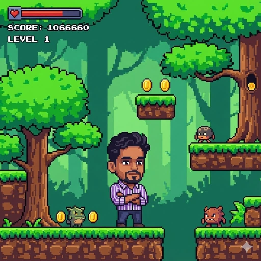 Recreate this [Character] as a 16-bit video game character, and place the character in a level of a 2D 16-bit platform video game.