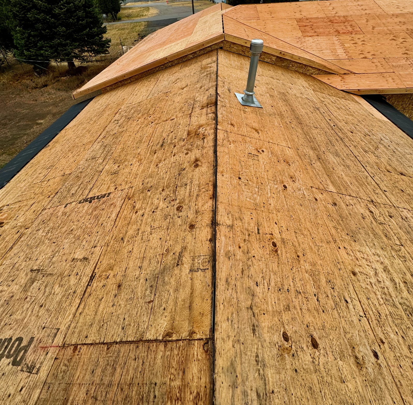 Roof before shingles are installed