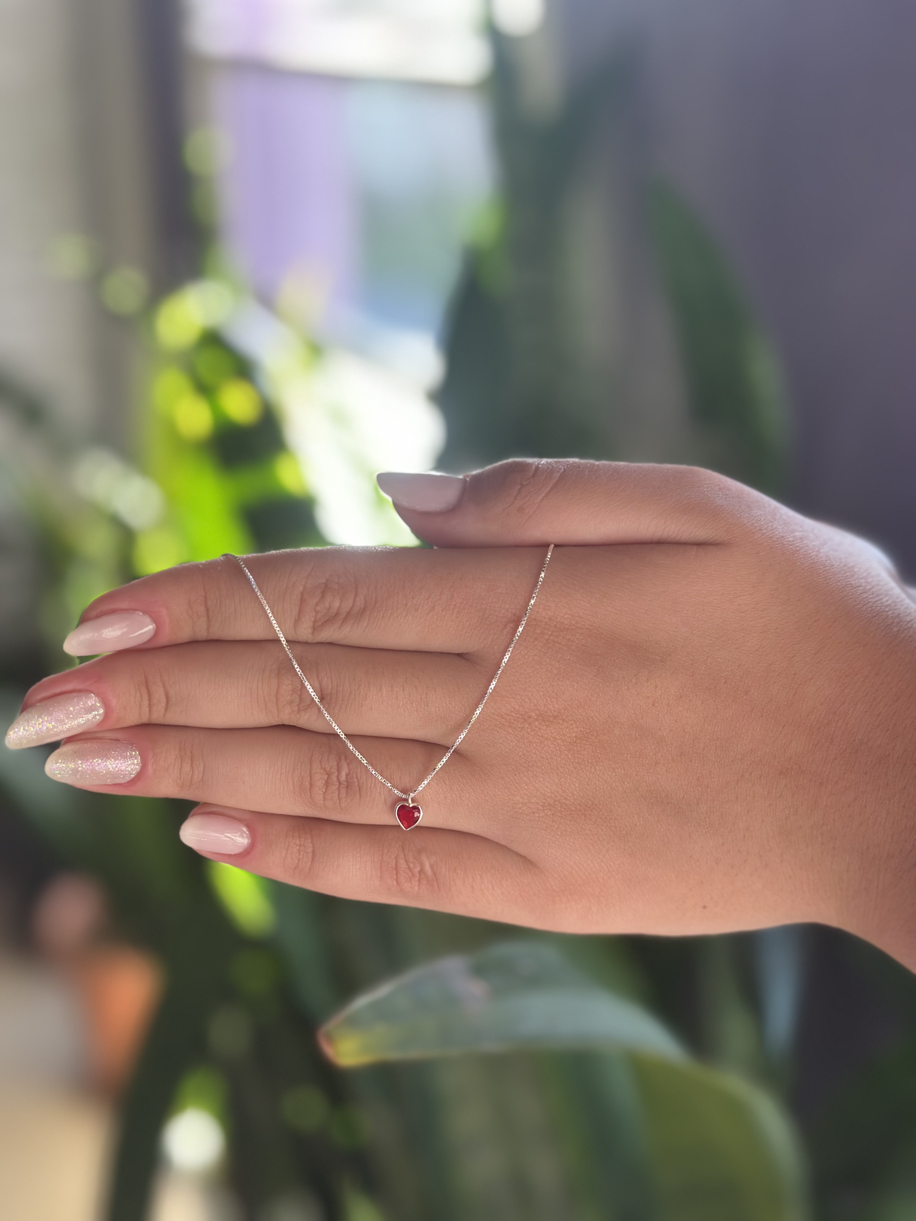 Colar coração vermelho 