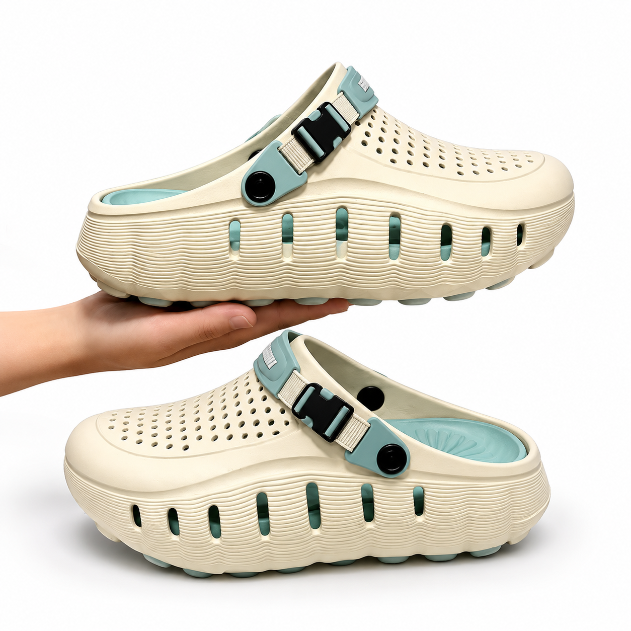 Unisex Ultra-Comfort Lightweight Breathable Garden Clogs with Adjustable Buckle