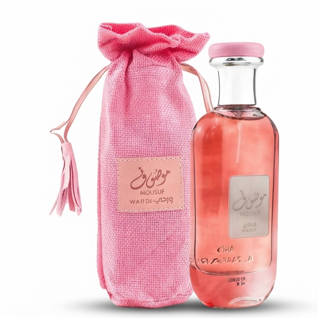 Mousuf Wardi Eau de Parfum - Feminine Floral Fragrance with Signature Pink Pouch