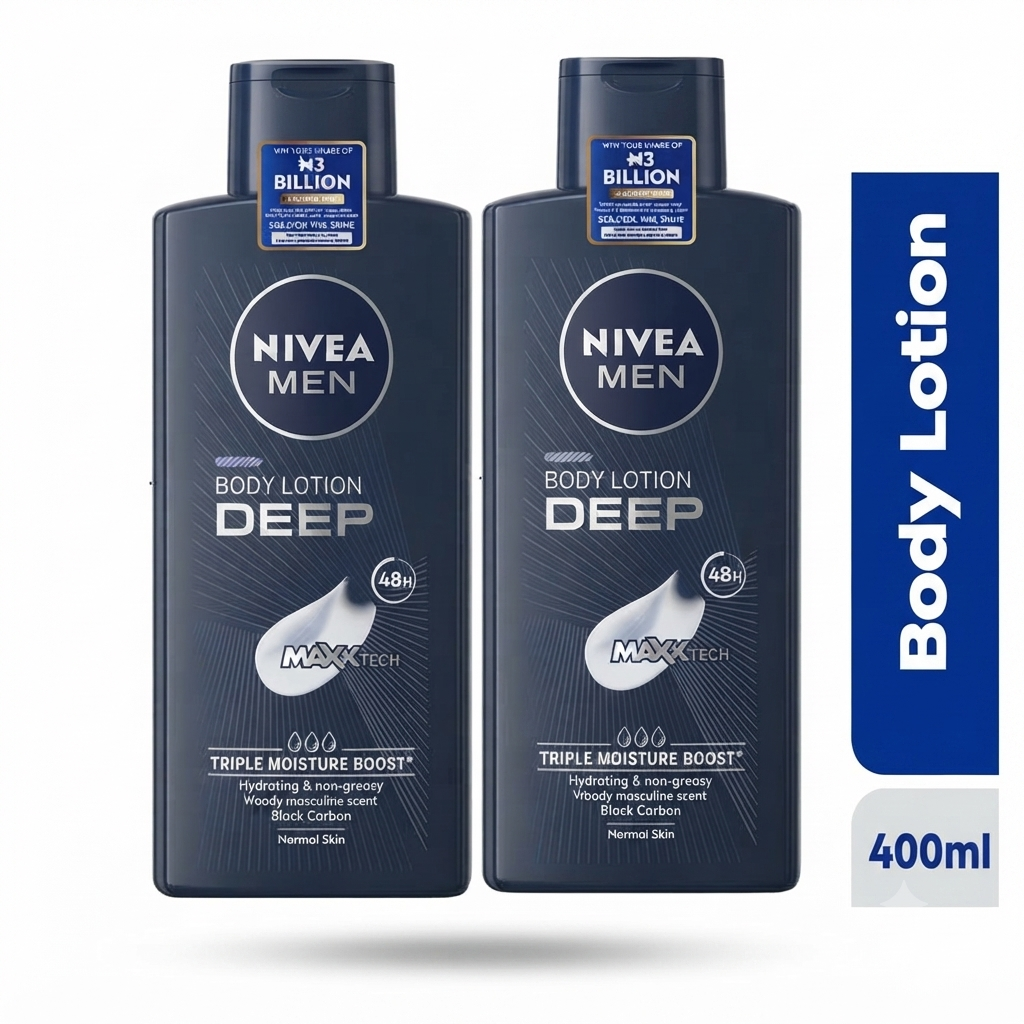 NIVEA MEN Deep Body Lotion 400ml - Pack of 2