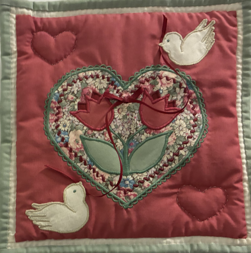 Quilted Heart and Roses
