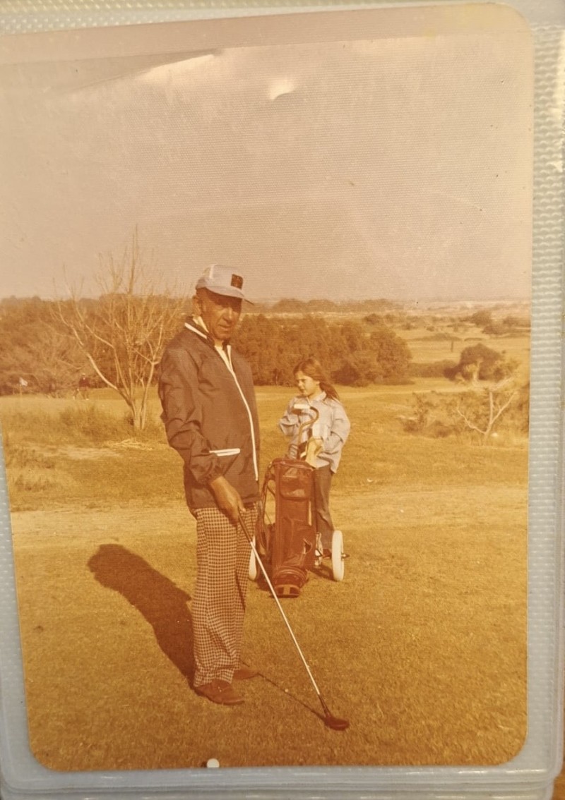 My Father at the only golf course in Israel
