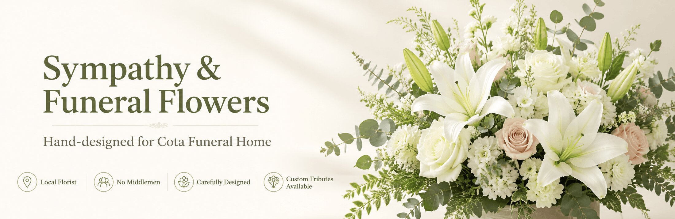 Sympathy and funeral flower delivery to Cota Funeral Home in North Reading MA by Designs By Don Florist