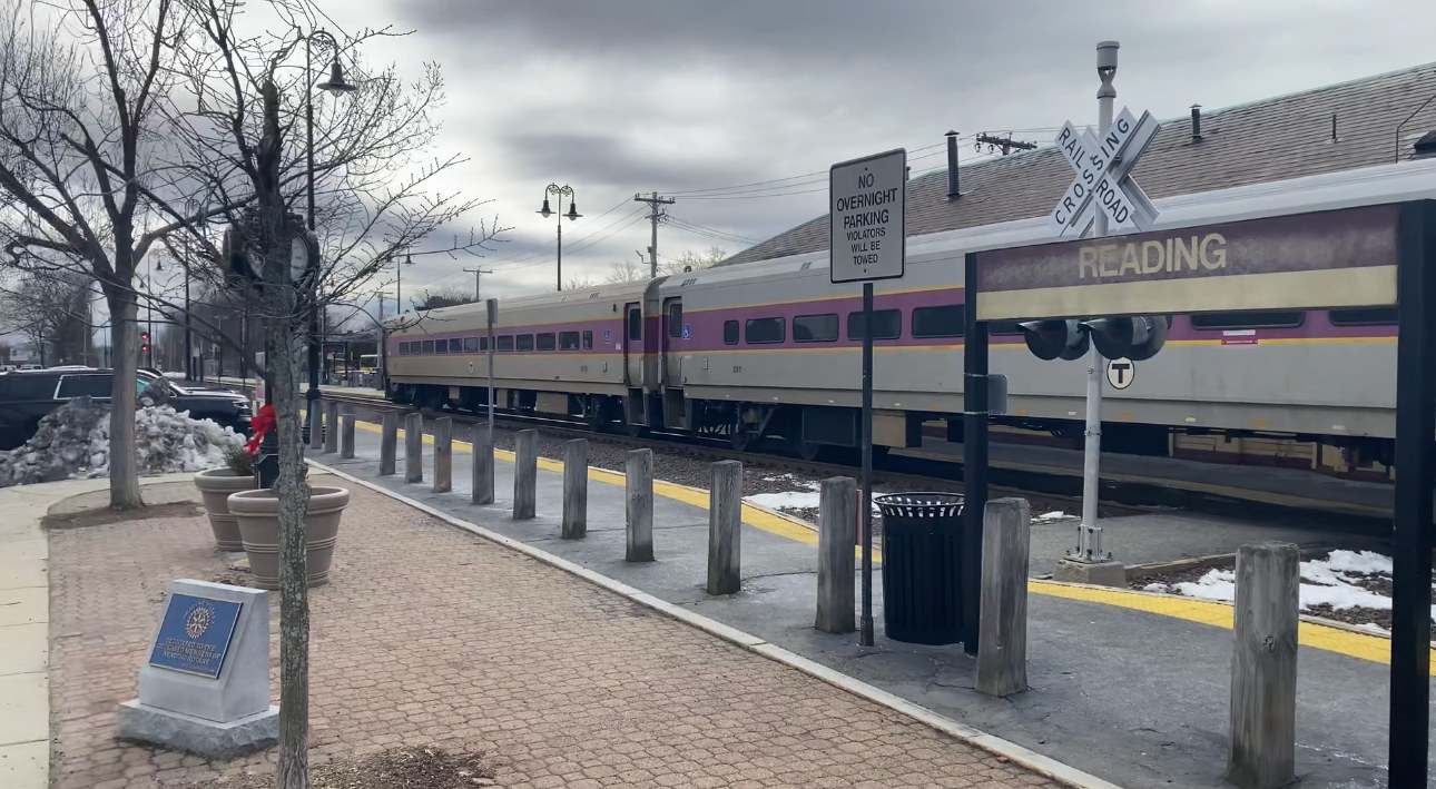 Reading MA train station near downtown flower delivery area