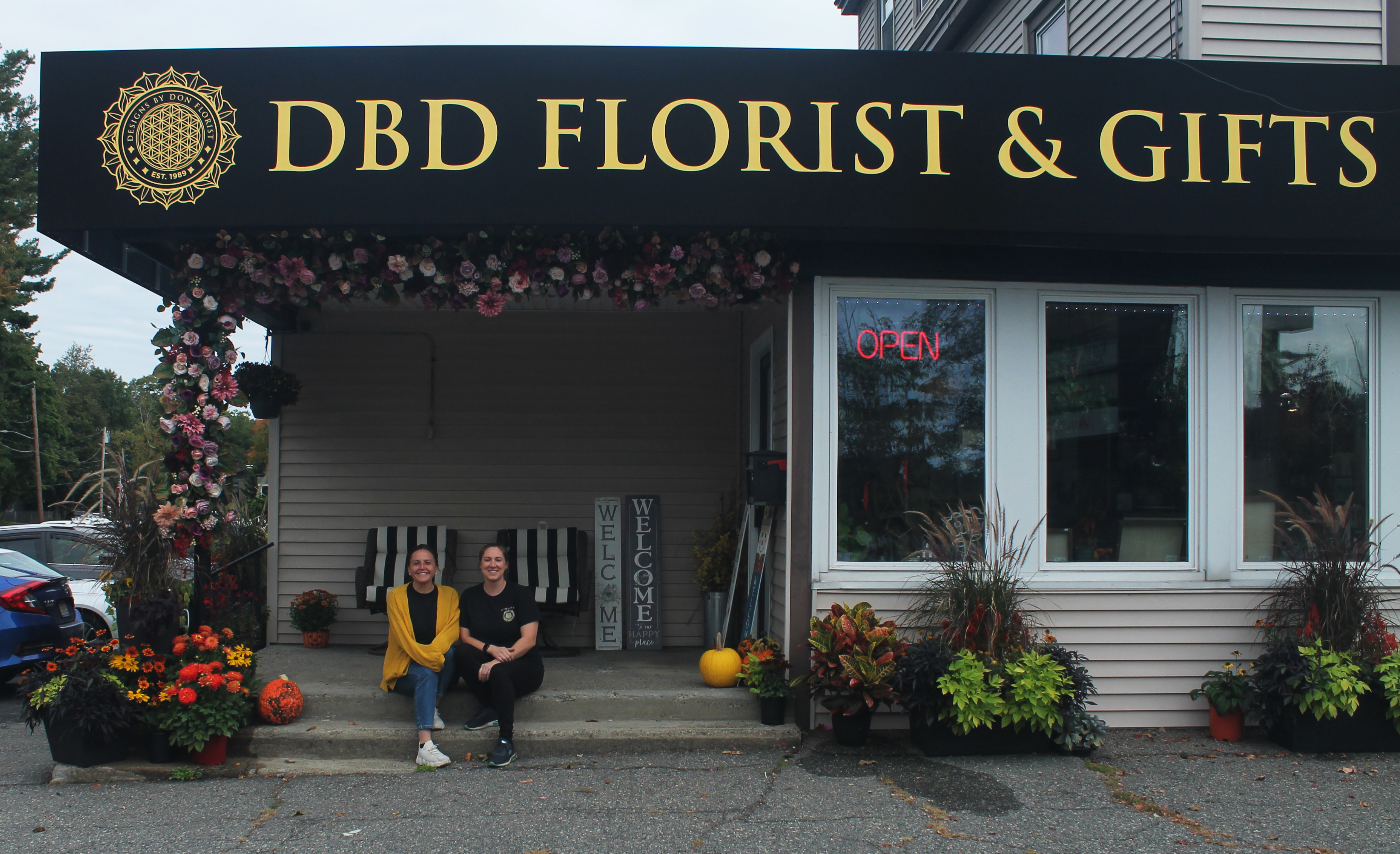 Kat and Megan, owners of Designs By Don Florist in Wilmington Massachusetts