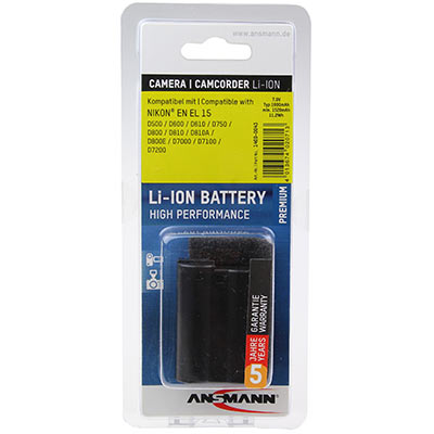 Ansmann EN-EL15 Battery (replacement for Nikon EN-EL15)