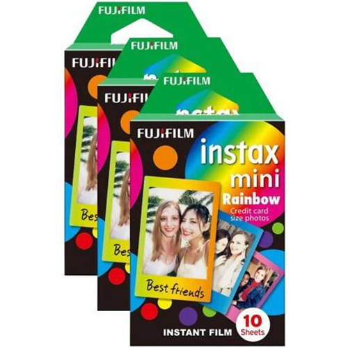 Instax Mini Instant Photo Film - Rainbow, 30 Shot Pack