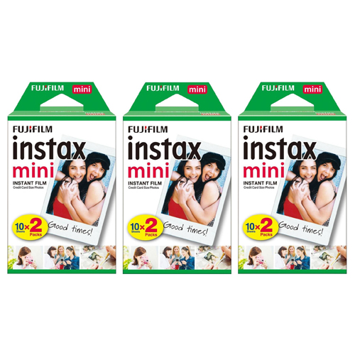 Instax Mini Instant Photo Film - White, 60 Shot Pack