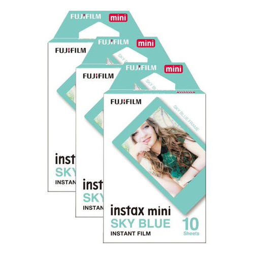 Instax Mini Instant Photo Film - Sky Blue, 30 Shot Pack