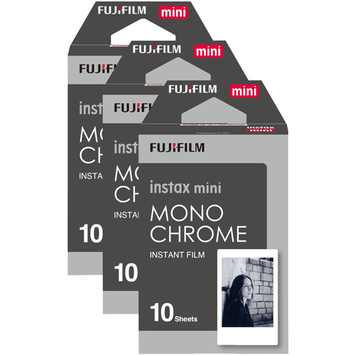 Instax Mini Instant Photo Film - Monochrome, 30 Shot Pack