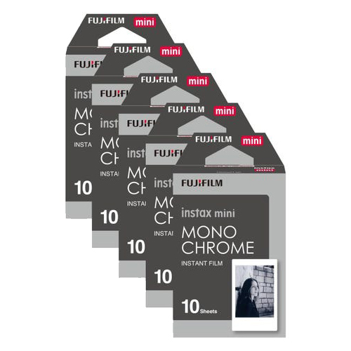 Instax Mini Instant Photo Film - Monochrome, 50 Shot Pack