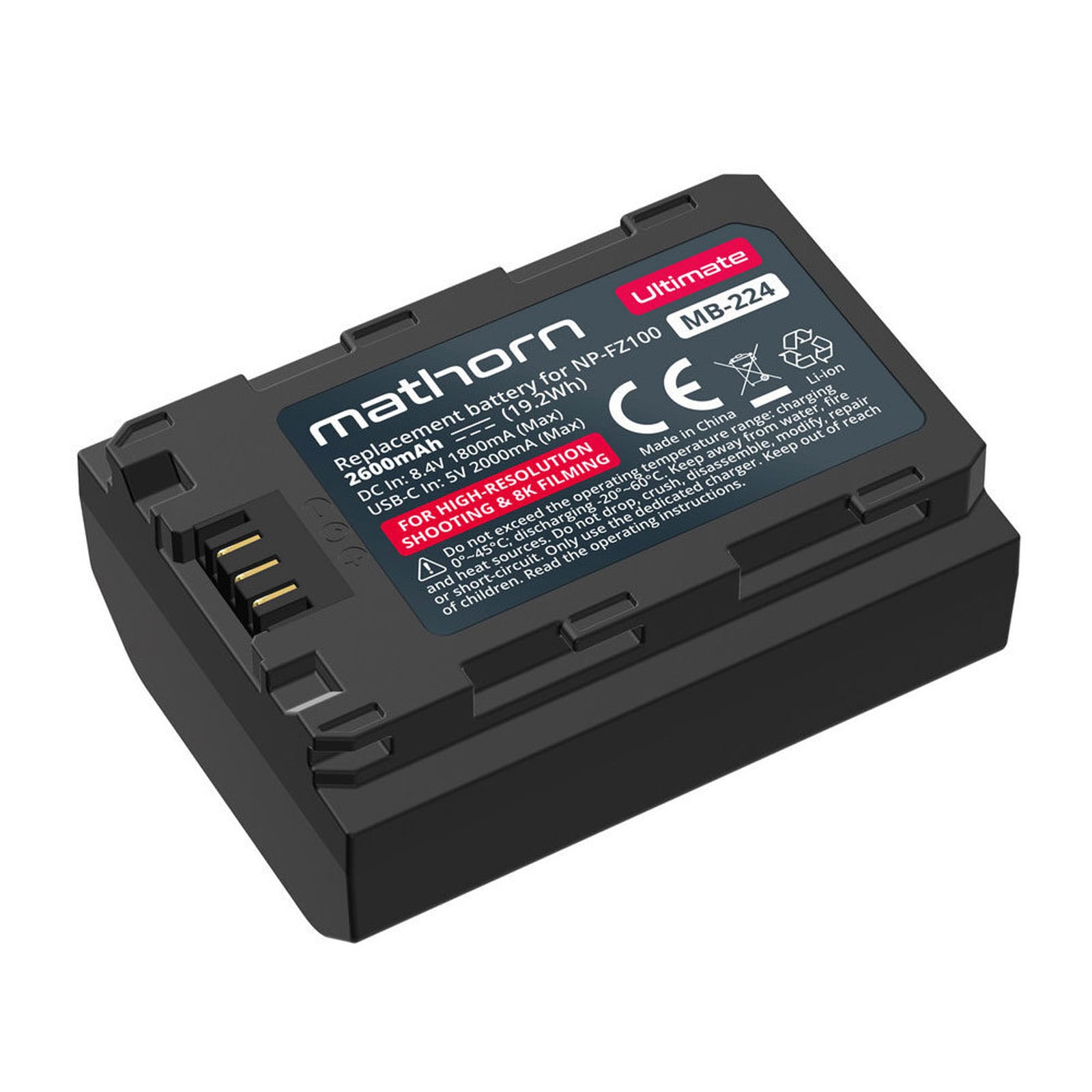 Mathorn MB-224 Battery for Sony NP-FZ100