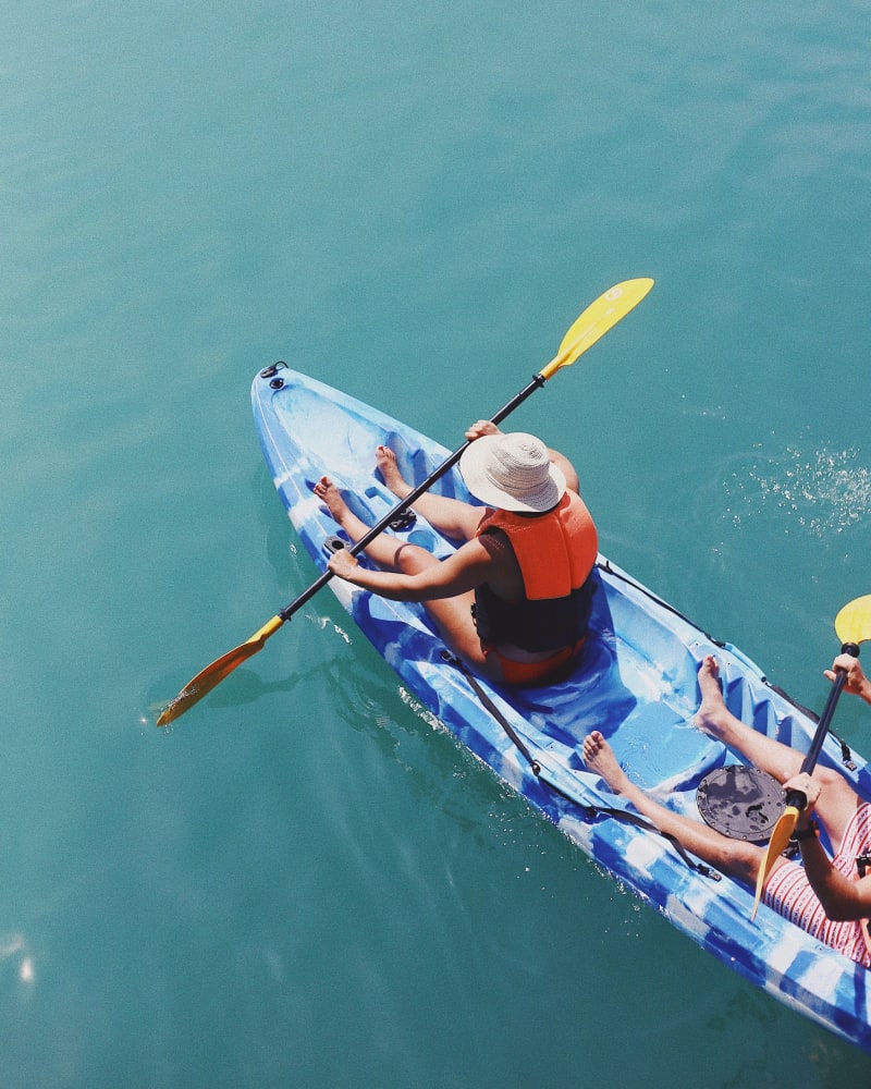 Personne faisant du Kayak du mer