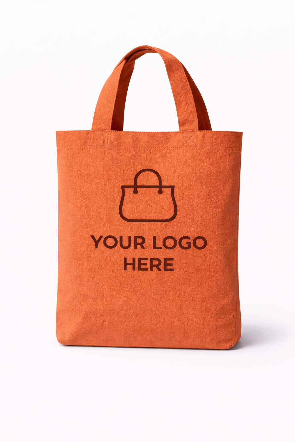 Orange Canvas Shopping Tote Bag – 100% Cotton Reusable Carry Bag