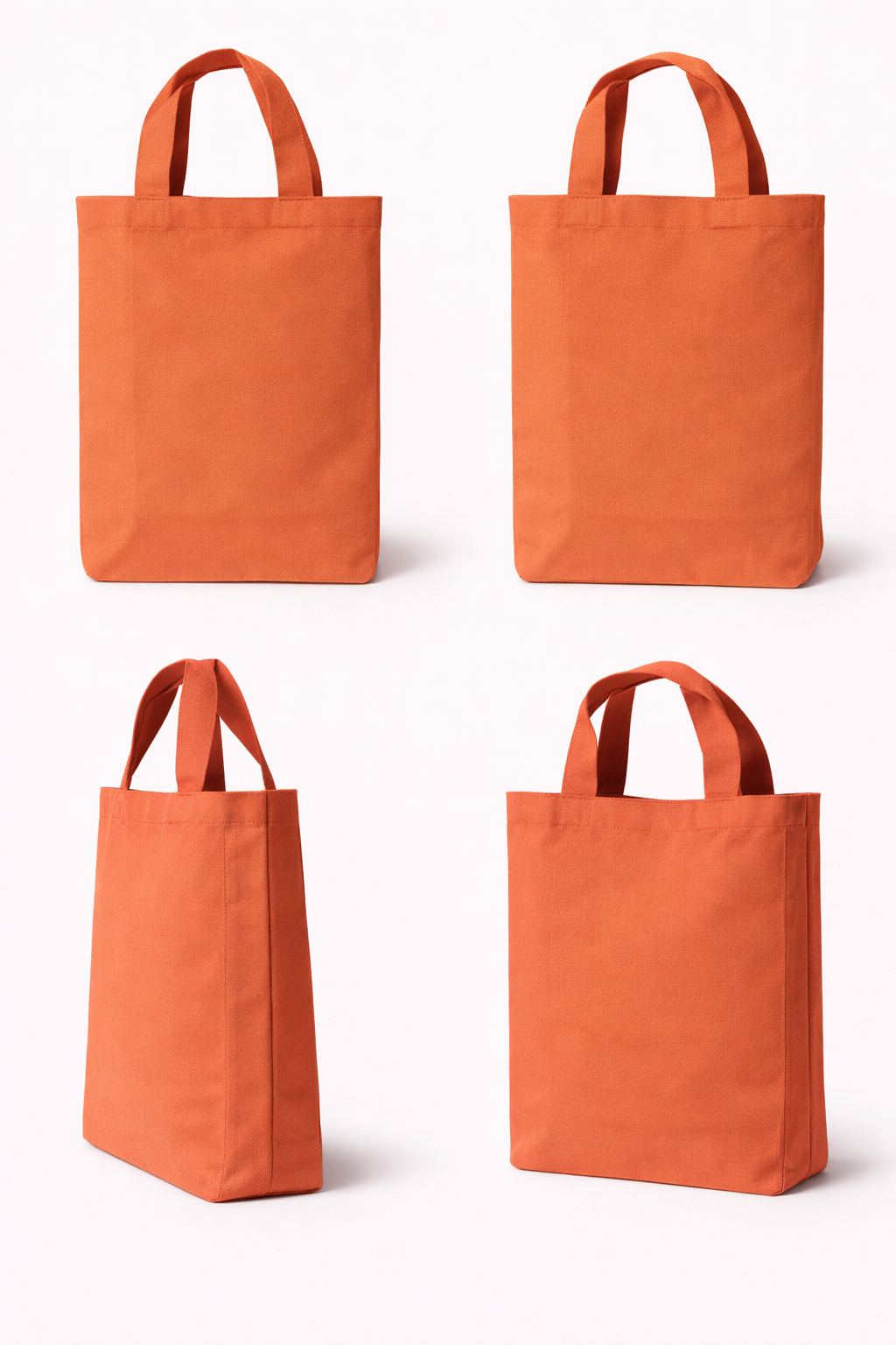 Orange Canvas Shopping Tote Bag – 100% Cotton Reusable Carry Bag - 2